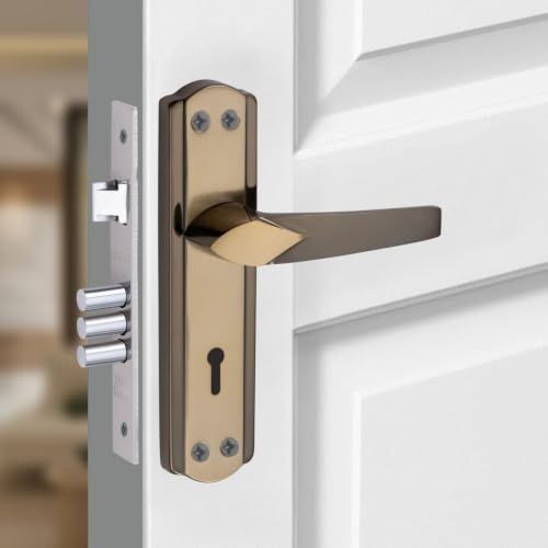 Milton Mortise Lock Set - Mhi-Tilak Black.Gold