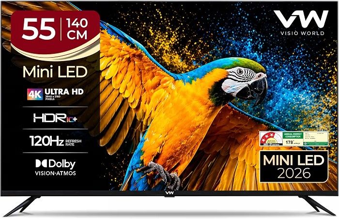 VW 140 cm (55 inches) 4K Ultra HD QLED Smart Mini LED Google TV VW55MINIQ1 : Amazon.in: Electronics