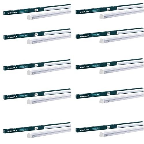 Bajaj 20W Cool Day Light LED Tubelight (Pack Of 10) | LED Tube Light For Home | White