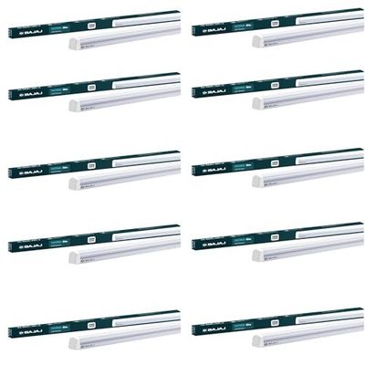 Bajaj 20W Cool Day Light LED Tubelight (Pack Of 10) | LED Tube Light For Home | White