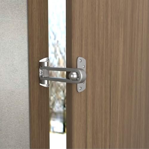 Boniry Heavy Duty Security Door Lock | Anti-Theft Door Guard Latch for Front and Inside Door | Ideal for Home,Office (Silver)