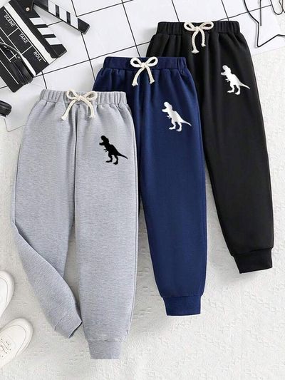 Buy Googo Gaaga Boys Pack Of 3 Cotton Relaxed Fit Mid Rise Joggers - Track Pants for Boys 31400139 | Myntra