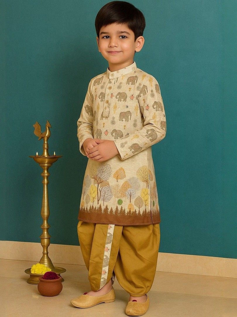 Buy BAESD Boys Ethnic Motifs Printed Kurta With Dhoti Pants - Kurta Sets for Boys 36958104 | Myntra