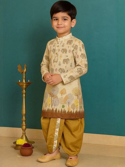 Buy BAESD Boys Ethnic Motifs Printed Kurta With Dhoti Pants - Kurta Sets for Boys 36958104 | Myntra