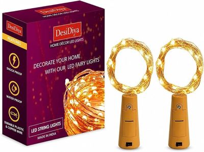 (LOOT) Desidiya® Bottle Lights with Cork (Pack Of 2)