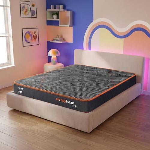 Sleepyhead Flip Designed by Duroflex - Premium Dual Sided High Density Foam King Bed Mattress with Firm & Medium Soft Sides |7 Years Warranty |4 Inch King Size Bed Mattress (72x72x4)