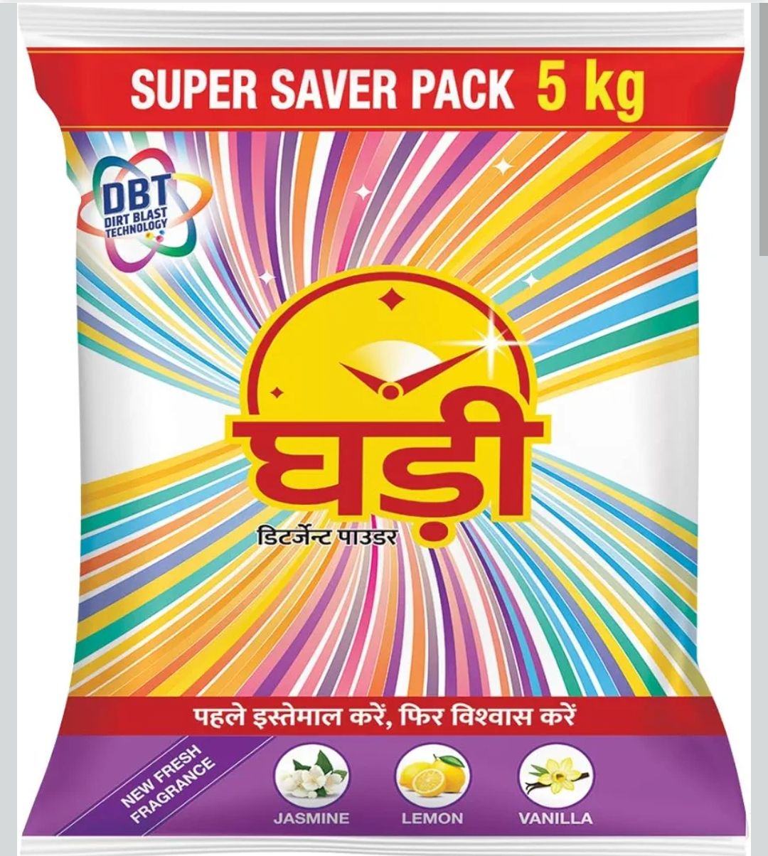 Ghadi Detergent Powder With Advance Dirt Blast Technology Tough Stain Removal & Refreshing Fragrance 5KG