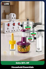 Extra 30 % on House hold supplies in liveshop+