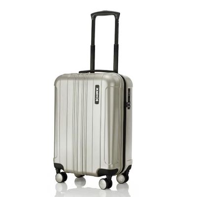 HRX Force Cabin Size Silver Polycarbonate Hard Shell Suitcase - Premium Travel Trolley Bag with 8 Spinner Wheels, Number Lock & Water Resistant Body