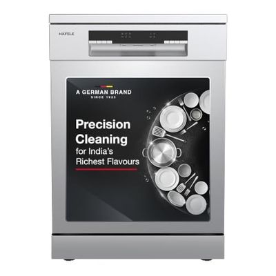 Hafele Aqua Chrome Dishwasher |13 Place Settings |Upto 70 Utensils |Designed for Indian Kitchens |Free-Standing |Hygienic & High-Performance Cleaning |Premium Stainless Steel Finish |5-Year Warranty
