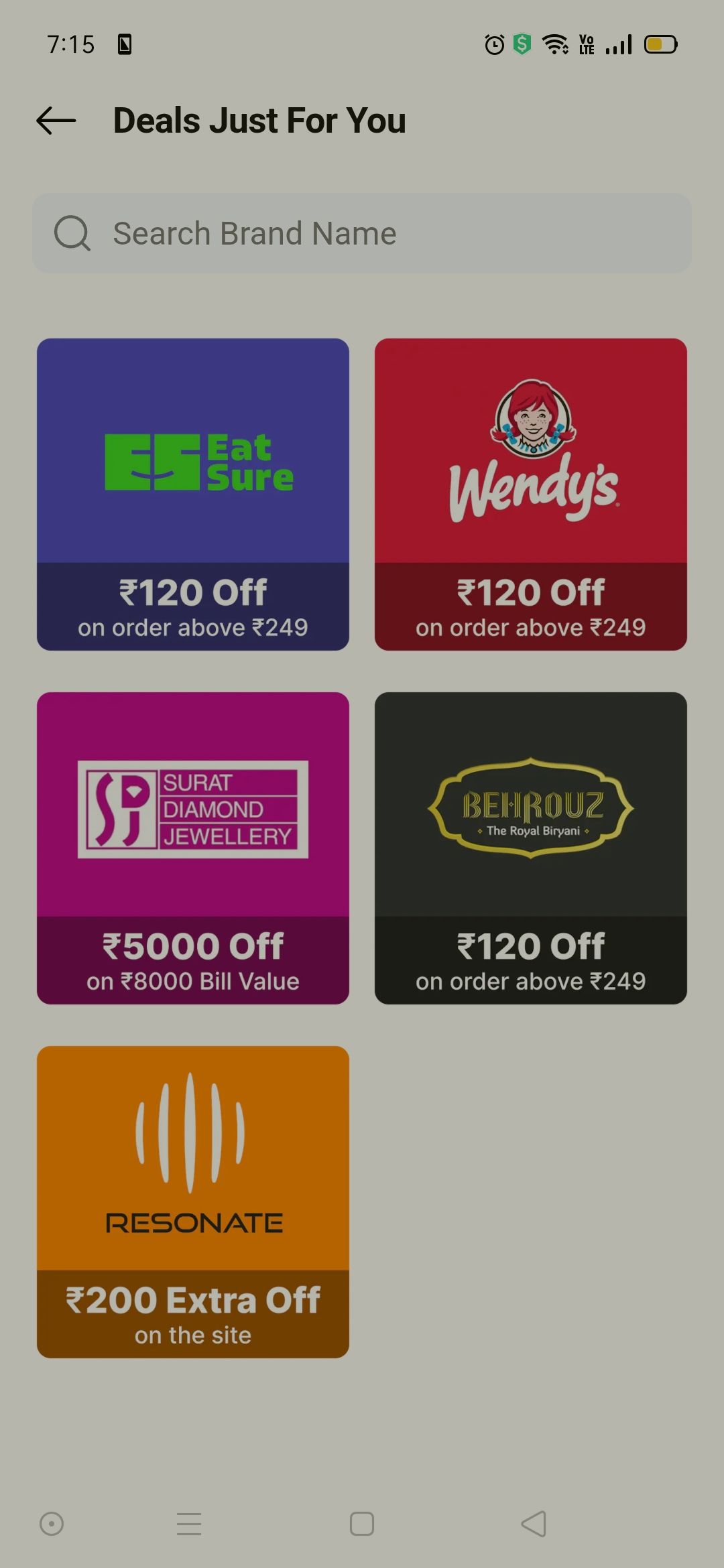 90% off on gift card voucher: wendy's, eatsure, surat diamond jewellery, behrouz