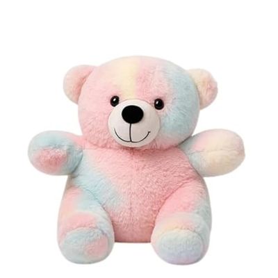 Super Soft Rainbow Teddy Bear Stuffed Toy Fluffy Multicolor Plush Doll with Cute Expression Ideal Gift for Children Toddlers Decoration Playtime Buddy Plush Collectors(30 CM)