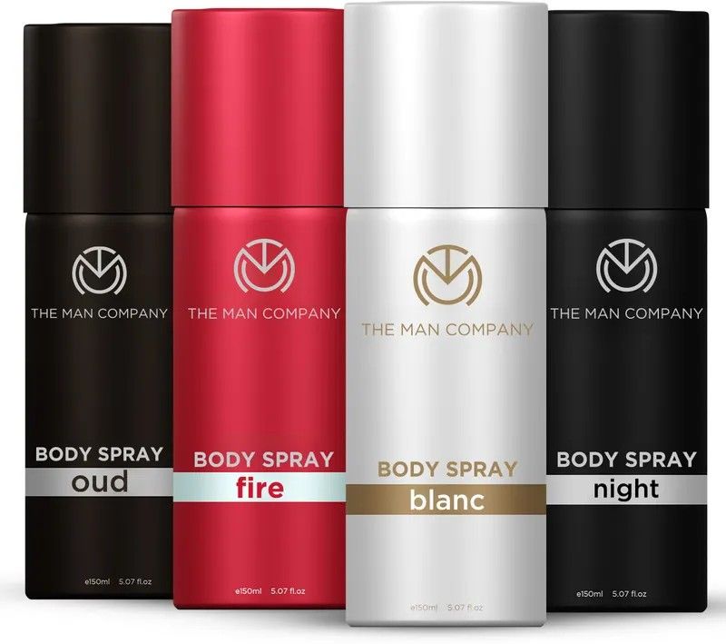 THE MAN COMPANY Blanc, Fire, Night & Oud Deodorant Set (600 ml, Pack of 4)
