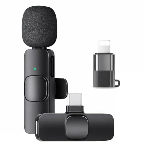 Kratos KMW01 Wireless Mic, Mic Wireless for YouTube & Video Recording, Mic with 3-Level Noise Reduction, LED Indicator, Type-C and for iPhone Plug & Play Connectors, Single Channel Microphone