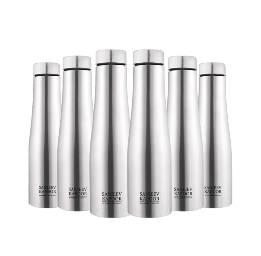 Classic Essentials Stainless Steel Puro Water Bottle 1000ml(Pack of 6) 1000 ml Steel Bottle on Flipkart