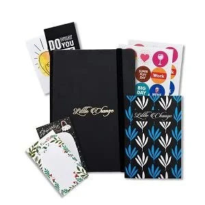 Amazon Basics A5 Black Undated Journal Planner with To-Do Lists & Stickers