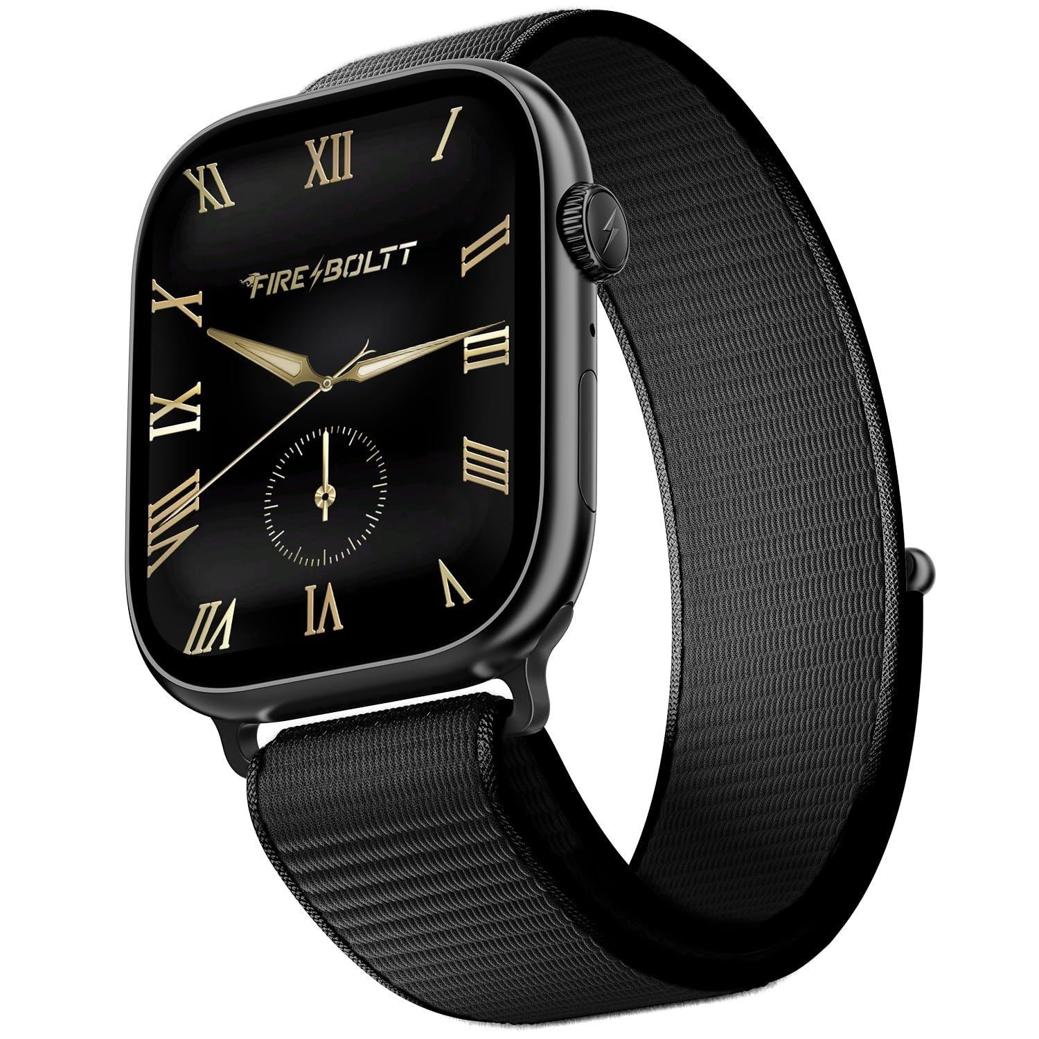 Fire-Boltt Ninja X Ring Smart Watch with 1.96” Large Display, Bluetooth Calling, Wireless Charging, AI Voice Assistant, 500+ Watch Faces, Health Suite, Smart Watch for Man & Woman - Black N