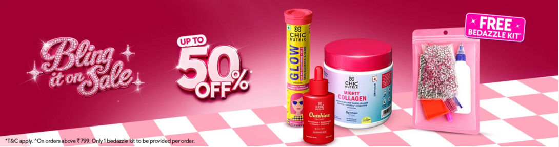 Bling it on Sale | Upto 50% Off | + Free Chic Nutrix Bedazzled Kit