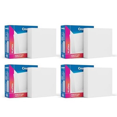 Crompton Platina Star Stylus Surface Panel 6W Square Warm White | Pack of 4 | No False Ceiling Required, Outer Dimension: 90 mm | Surface Mount | for Hall, Bedroom, Kitchen, Office, Store