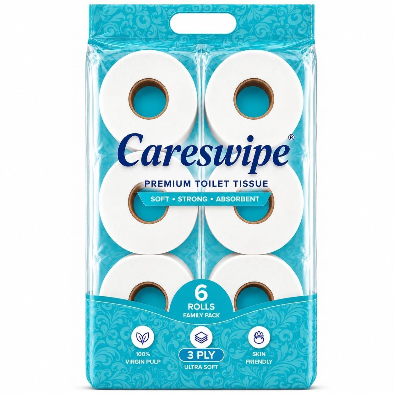 3 Ply Toilet Tissue Paper Rolls Pack of 6
