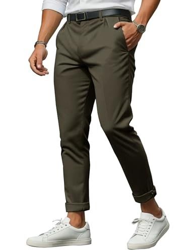 Noble Monk Mens Mid Rise Formal Pants | Stylish Regular Fit Wear Trousers for Office Or Party | Solid Formal Trouser