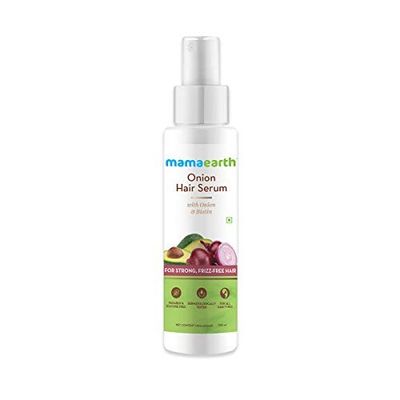 Mamaearth Onion Hair Serum For Silky & Smooth Hair, Tames Frizz, with Onion & Biotin for Strong, Tangle Free & Frizz-Free - 100 ml