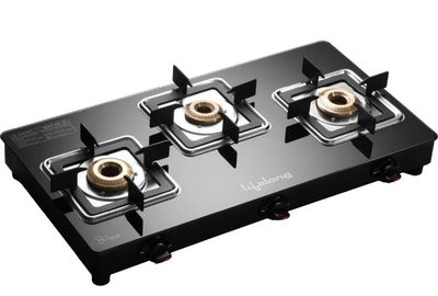 Lifelong Gas Stove with Toughened Glass Top | High-Efficiency Burners & Anti-Skid Legs Glass Manual Gas Stove