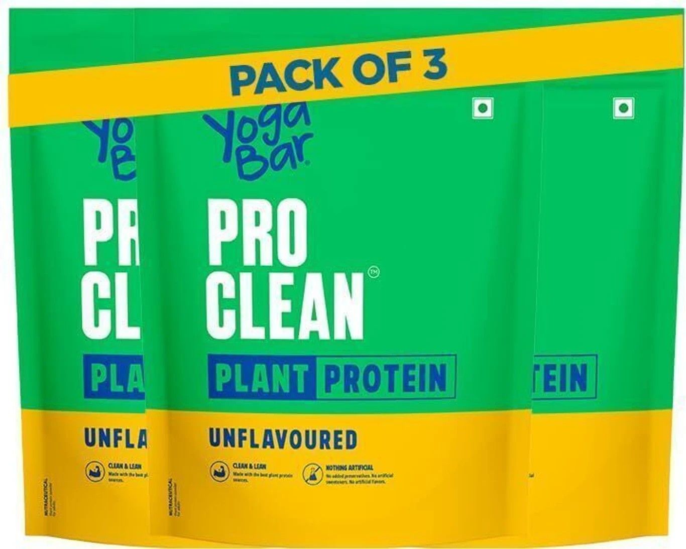 Yogabar Plant Protein Unflavoured | 28g per scoop | Clean protein Plant-Based Protein