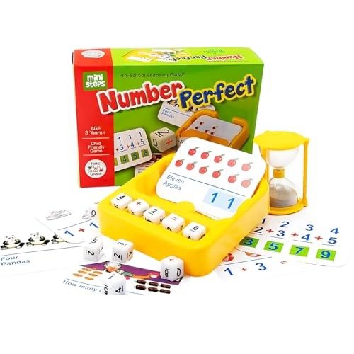 Mini Steps Number Learning Flash Card Game - 2-in-1 Preschool Educational Toy for Kids, Boys & Girls (Ages 3-8)