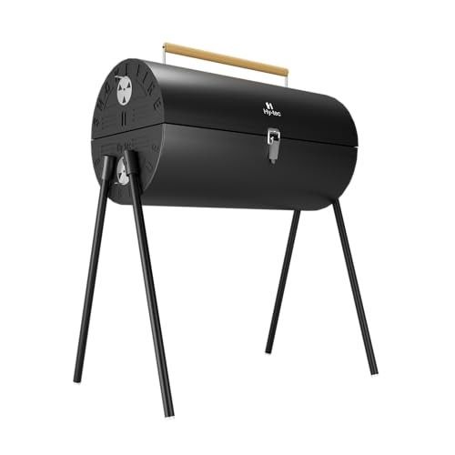 H Hy-tec (Device) HYBB - Smokefire Charcoal Grill Barbeque with 10 Skewers & Charcoal Tray (Black)