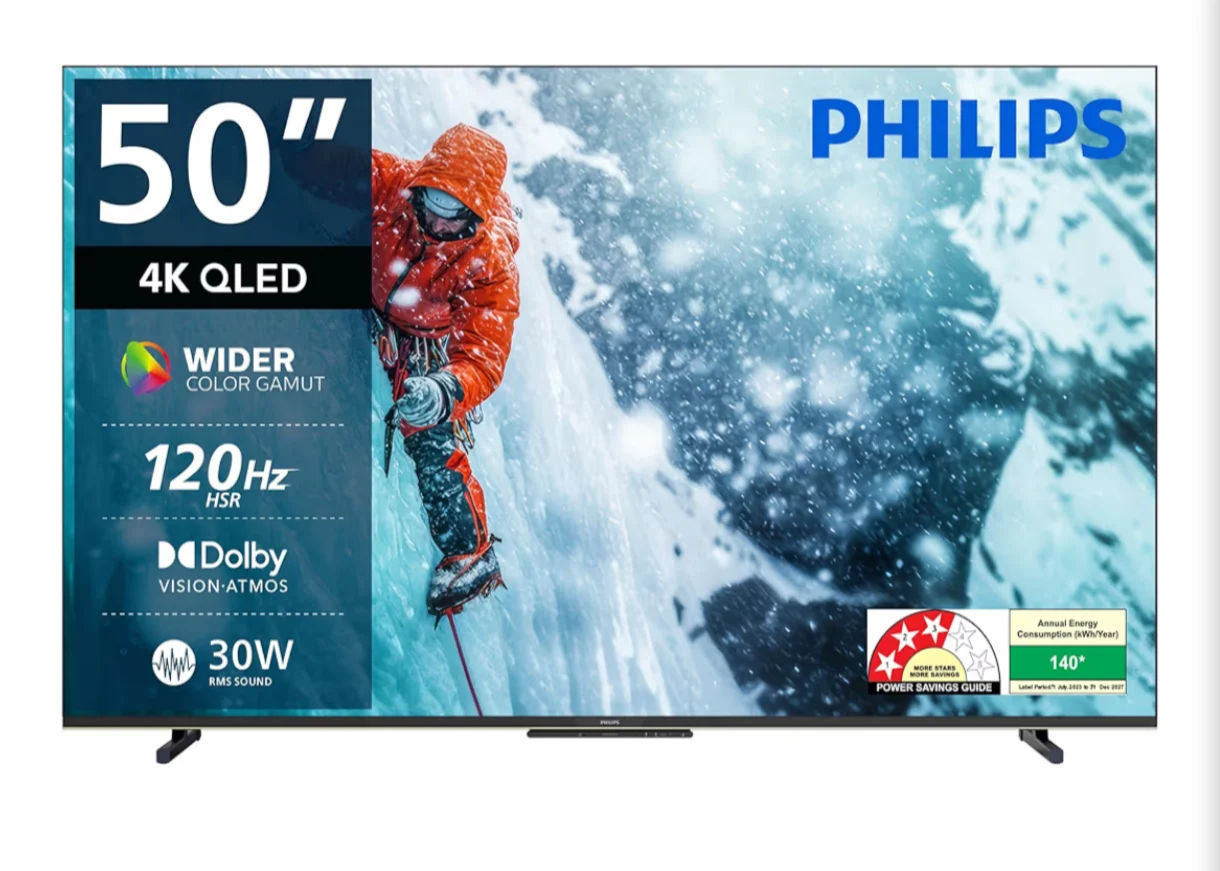PHILIPS 127 cm (50 inches) Smartchoice 8100 Series 4K Ultra HD Smart QLED Google TV 50PQT8100/94