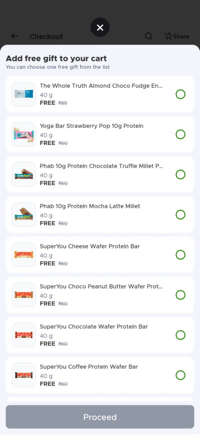 GET PROTEIN BAR FREE WITH SIENS in Blinkit