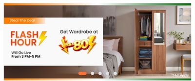 Pepperfry| Flash sale - 2 door wardrobe at Rs 80| sale goes live at 3 pm