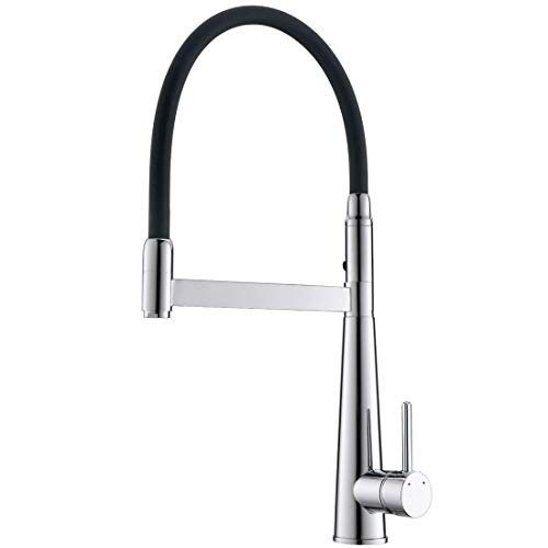 Alton Leo 2050 Pull-Out Sprayer and Dual Function with Dual Flow, Brass Single Lever Sink Mixer (Chrome)
