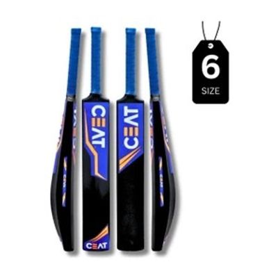 HRSGS Hitman Hard Plastic/Fiber Tennis Ball Cricket Bat for Kids (12-14 Years, Size 6)