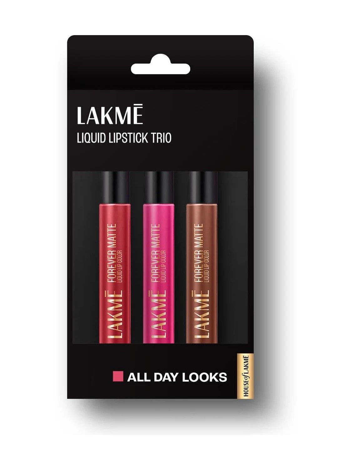 Lakmé Liquid Lipstick Trio- All Day Looks, Forever Matte, Light-w...more