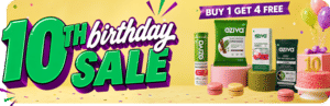 Oziva 10th birthday sale .. Buy 1 get 4 free