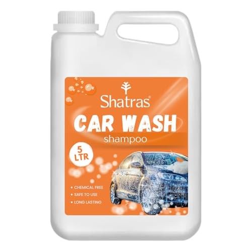 Shatras Car Wash Shampoo - High-Foaming Car Cleaning Liquid | pH-Neutral Formula | Scratch-Free Wash | Deep Cleaning & Extra Shine | Suitable for All Vehicles - 5 L (Orange)