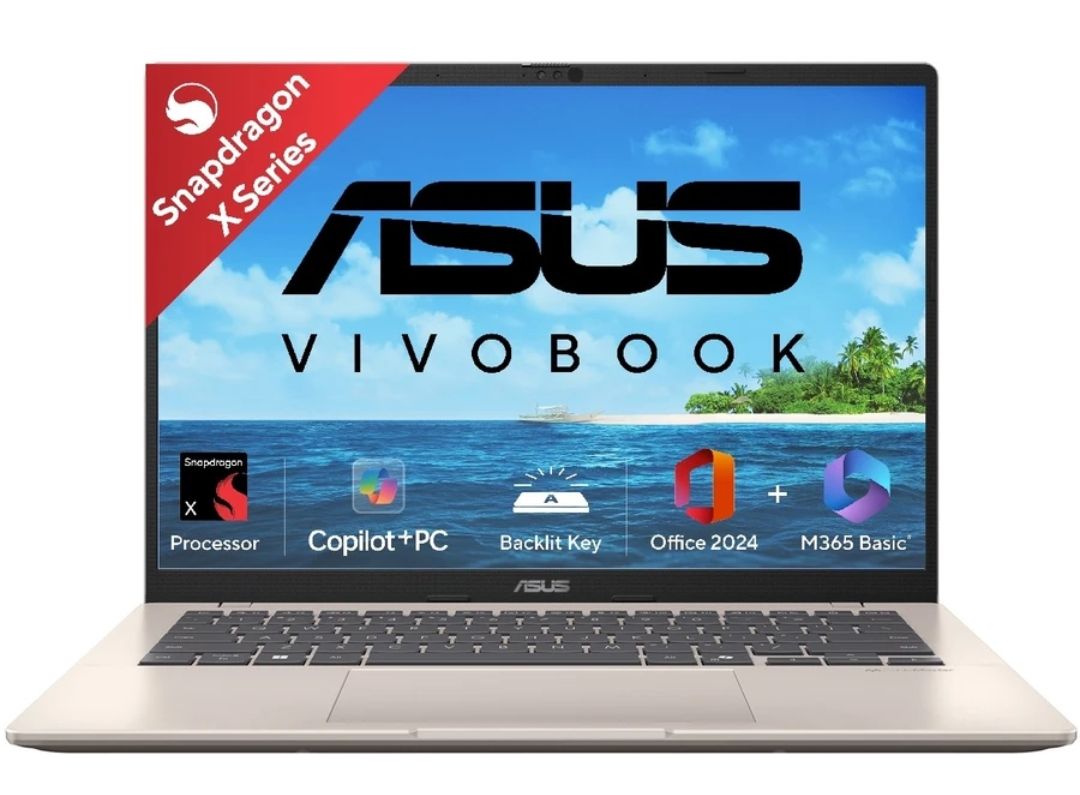 ASUS Vivobook 14 (2025) Snapdragon X (16 GB/512 GB SSD/Windows 11 Home)(14 Inch)