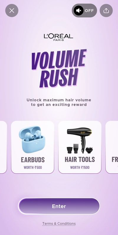 L’Oréal Paris “Volume Rush” Contest on Blinkit