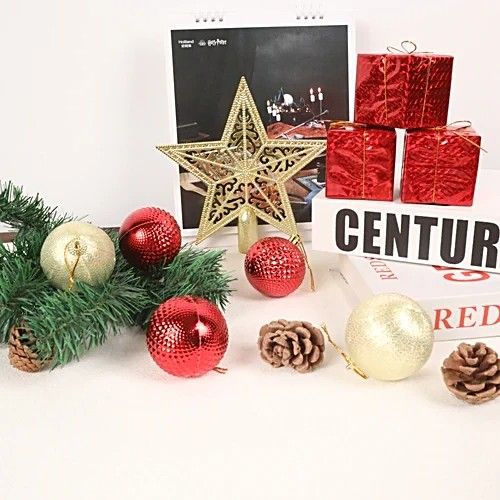 DP Christmas Electroplating Ball Ornaments - Red & Silver, 26 pcs