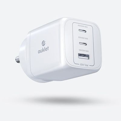 Auklet 65W GaN Fast Wall Charger, with PD & PPS Support, USB 2C, 1A Port