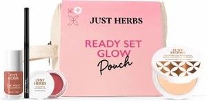 Just Herbs Ready Set Glow Party Ready Travel Friendly Perfect Gift Makeup Kit Pouch (Pack of 4)