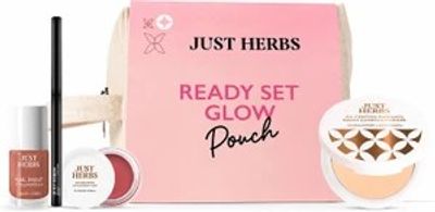 Just Herbs Ready Set Glow Party Ready Travel Friendly Perfect Gift Makeup Kit Pouch (Pack of 4)