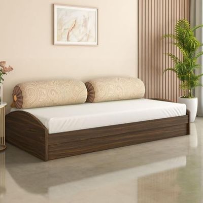 Nilkamal Addison Wooden Single Bed with Storage| 1 Year Warranty | Classic Walnut [HDFC CC EMI]