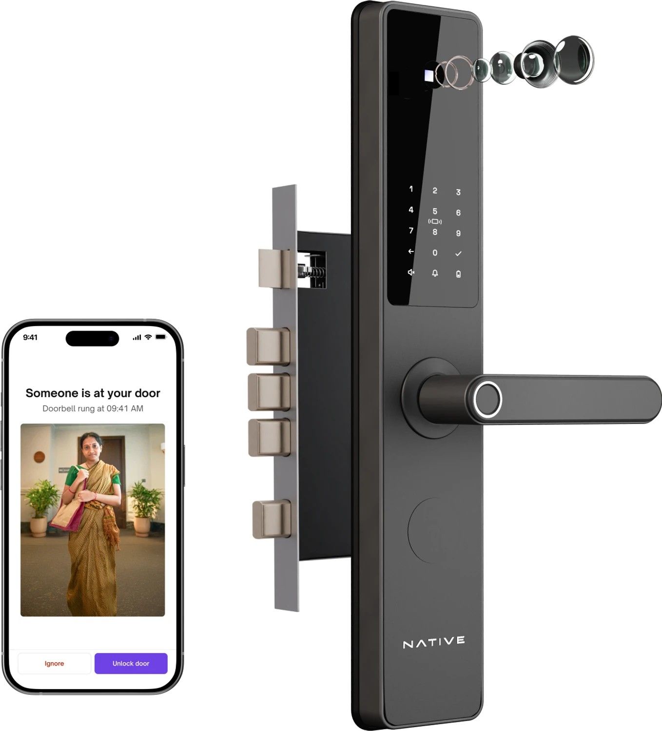 NATIVE By Urban Company Lock Pro with Camera Unlock & Doorbell Co...more