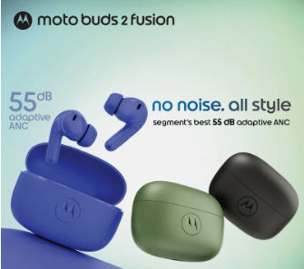 MOTOROLA Buds 2 Fusion with 55dB ANC,12.4mm Titanium Driver, 6 Mi...more