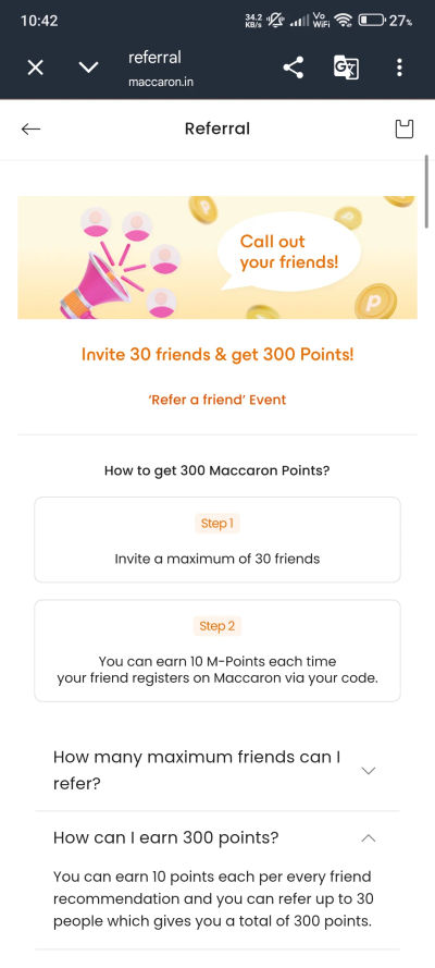 Maccaron: Get ₹301-₹330 Products for Just ₹1 Using Referral Points