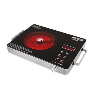 USHA IR2200TCB Infrared Induction Cooktop with grill | 2200 Watts | 11 Power Level | 4 Preset Menu | Feather Touch Controls | Digital display | 1 Year Warranty| Black|
