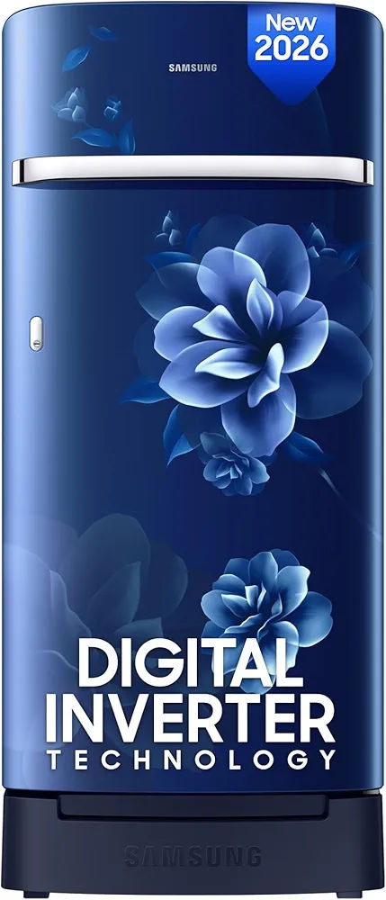 Samsung 189 L, 5 Star, Digital Inverter, Direct-Cool Single Door Refrigerator (RR21H2H25CU/HL, Camellia Blue, Base Stand Drawer, Single Touch Defrost, 2026 Model) : Amazon.in: Home & Kitchen